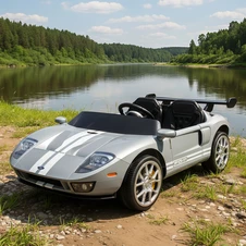 Двухместный детский электромобиль M 6107 EBLR-11 (24V) Ford, мягкие EVA колеса, серый купить