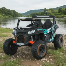 Двухместный детский багги M 6278 EBLR-2-15 (24V) черно-бирюзовый, четыре мотора