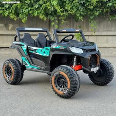 Двухместный детский багги M 6278 EBLR-2-15 (24V) черно-бирюзовый, четыре мотора купить