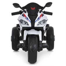 Детский электромотоцикл M 6273 EL-1 белый, кожаное сиденье фото 33