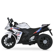 Детский электромотоцикл M 6273 EL-1 белый, кожаное сиденье фото 55