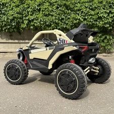 Детский электромобиль багги M 6256 EBLR-13 бежевый, пульт управления фото 11