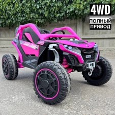 Детский багги для девочки M 6256 EBLR-8 розовый, пульт управления