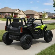 Детский электромобиль багги M 6258 EBLR-5 зеленый, кожаное сиденье фото 55