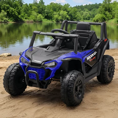 Детский электромобиль багги M 6258 EBLR-4 синий, кожаное сиденье