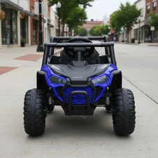 Детский электромобиль багги M 6258 EBLR-4 синий, кожаное сиденье фото 11