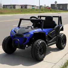 Детский электромобиль багги M 6258 EBLR-4 синий, кожаное сиденье фото 33