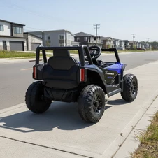 Детский электромобиль багги M 6258 EBLR-4 синий, кожаное сиденье фото 44