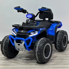 Детский квадроцикл M 6276 EBLR-4 синий, пульт управления, мягкое сиденье