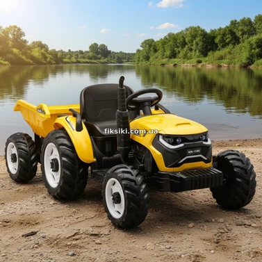 Детский электромобиль трактор M 6260 EBLR-6 (24V) с прицепом, пульт управления, желтый