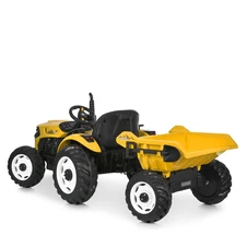 Детский электромобиль трактор M 6260 EBLR-6 (24V) с прицепом, пульт управления, желтый фото 88