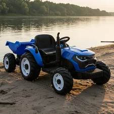 Детский электромобиль трактор M 6260 EBLR-4 (24V) с прицепом, пульт управления, синий