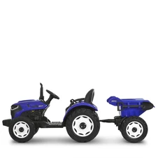 Детский электромобиль трактор M 6260 EBLR-4 (24V) с прицепом, пульт управления, синий фото 13