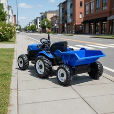 Детский электромобиль трактор M 6260 EBLR-4 (24V) с прицепом, пульт управления, синий фото 33