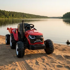 Детский электромобиль трактор M 6260 EBLR-3 (24V) с прицепом, пульт управления, красный фото 44