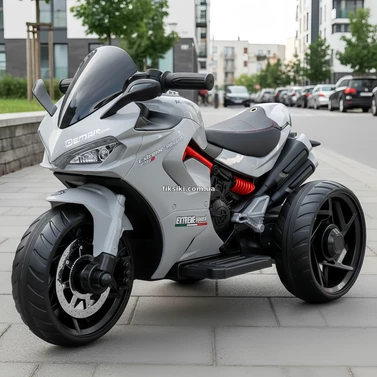 Детский мотоцикл M 6266 EL-11 серый, мягкое сиденье, EVA колеса