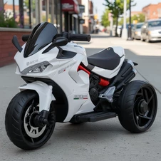 Детский мотоцикл M 6266 EL-1 белый, мягкое сиденье, EVA колеса купить