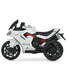 Детский мотоцикл M 6266 EL-1 белый, мягкое сиденье, EVA колеса фото 44