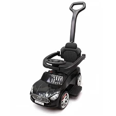 Каталка - толокар M 6255 EL-11 Mercedes с ручкой, мягкое сиденье, серая купить