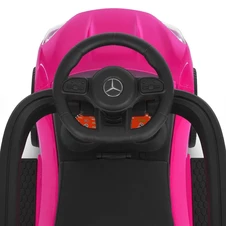 Каталка - толокар M 6255 EL-8 Mercedes с ручкой, мягкое сиденье, розовая фото 44