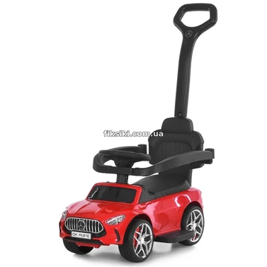 Детская каталка - толокар M 6255 EL-3 красная, с ручкой, Mercedes