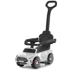 Детская каталка - толокар M 6255 EL-1 белая, с ручкой, Mercedes