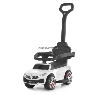 Детская каталка - толокар M 6253 EL-1 белая, BMW, родительская ручка