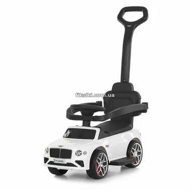 Детская каталка - толокар M 6252 EL-1 Bentley, родительская ручка, белая