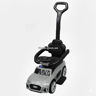 Каталка - толокар M 6254 EL-11 с родительской ручкой, Audi, белая