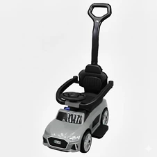 Каталка - толокар M 6254 EL-11 с родительской ручкой, Audi, белая