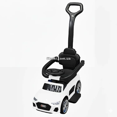 Детская каталка - толокар M 6254 EL-1 Audi, родительская ручка, белая