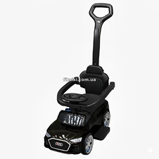 Детская каталка - толокар M 6254 EL-1 Audi, родительская ручка, белая фото 11