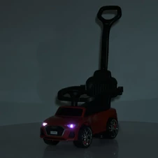 Детская каталка - толокар M 6254 EL-1 Audi, родительская ручка, белая фото 44