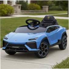 Детская машина M 6293 EBLR-4 синяя, Lamborghini, кожаное сиденье фото 33