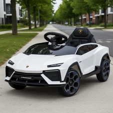 Детская машина M 6293 EBLR-1 белая, Lamborghini, кожаное сиденье