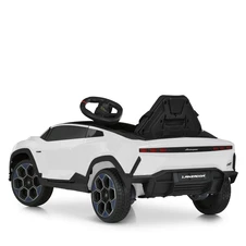 Детская машина M 6293 EBLR-1 белая, Lamborghini, кожаное сиденье фото 13