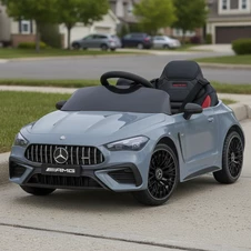 Детская машина M 6292 EBLR-11 серая, Mercedes, мягкое сиденье