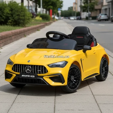 Детская машина M 6292 EBLR-6 желтая, Mercedes, мягкое сиденье