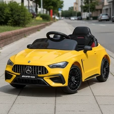 Детская машина M 6292 EBLR-6 желтая, Mercedes, мягкое сиденье