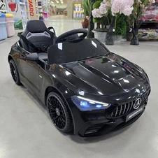 Детская электромашина M 6292 EBLR-2 черная, Mercedes, кожаное сиденье фото 11