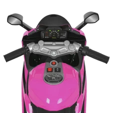 Детский мотоцикл M 6264 EL-8 для девочки, кожаное сиденье, 2 мотора, розовый фото 29