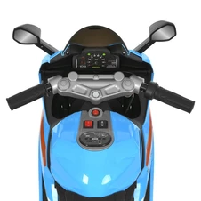 Детский мотоцикл на аккумуляторе M 6264 EL-4, мягкое сиденье, 2 мотора, синий фото 57
