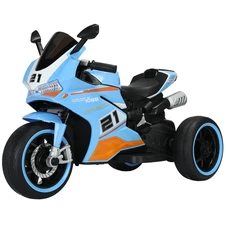 Детский мотоцикл на аккумуляторе M 6264 EL-4, мягкое сиденье, 2 мотора, синий фото 55