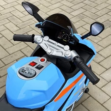 Детский мотоцикл на аккумуляторе M 6264 EL-4, мягкое сиденье, 2 мотора, синий фото 66