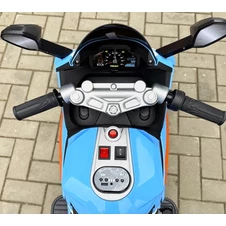 Детский мотоцикл на аккумуляторе M 6264 EL-4, мягкое сиденье, 2 мотора, синий фото 77