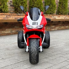 Детский мотоцикл на аккумуляторе M 6264 EL-3, мягкое сиденье, 2 мотора, красный фото 11