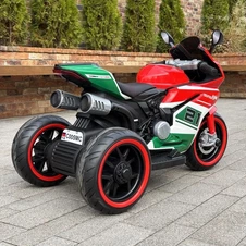 Детский мотоцикл на аккумуляторе M 6264 EL-3, мягкое сиденье, 2 мотора, красный фото 32