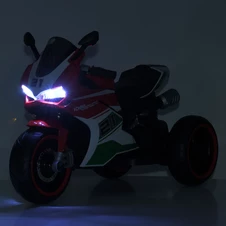 Детский мотоцикл на аккумуляторе M 6264 EL-3, мягкое сиденье, 2 мотора, красный фото 32