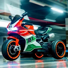 Детский мотоцикл на аккумуляторе M 6264 EL-3, мягкое сиденье, 2 мотора, красный фото 33