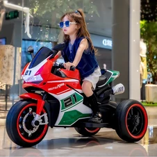 Детский мотоцикл на аккумуляторе M 6264 EL-3, мягкое сиденье, 2 мотора, красный фото 55